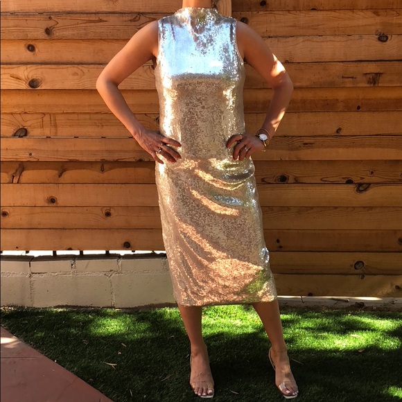Zara Dresses & Skirts - Zara Sequin High Neck Dress